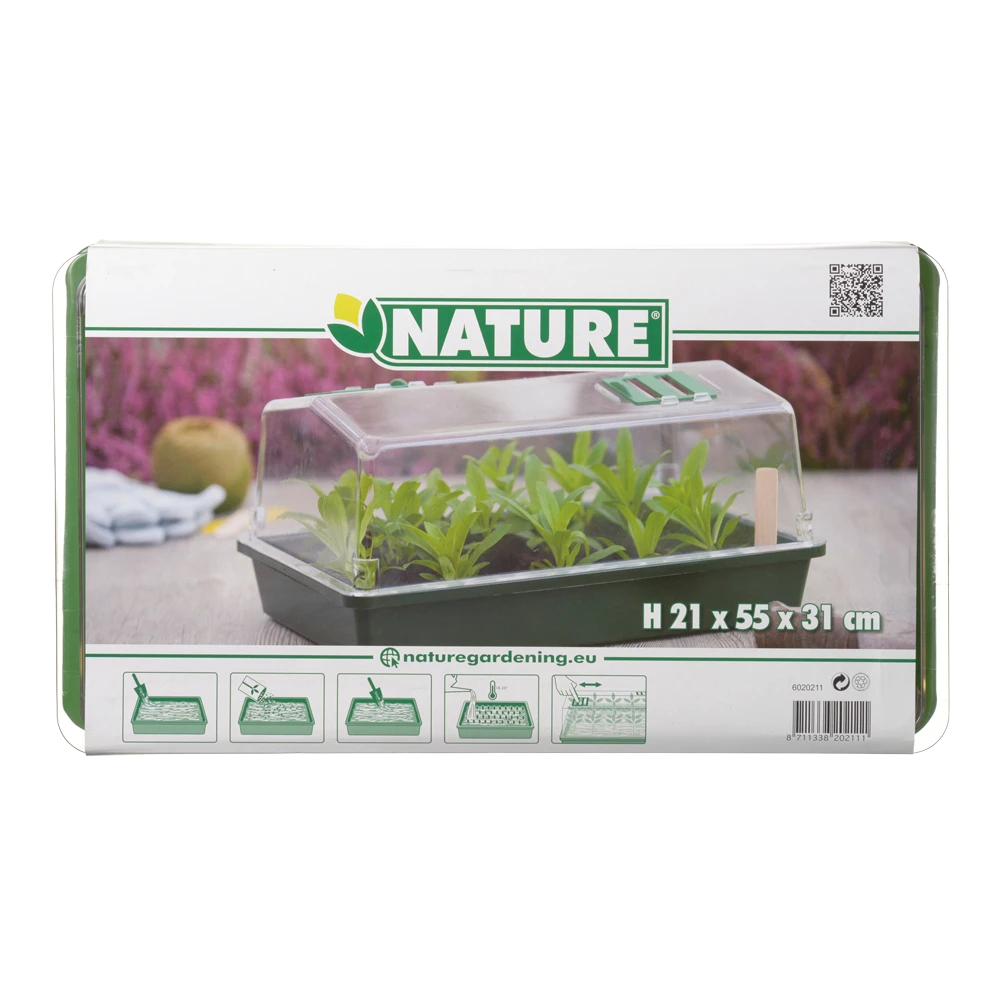 Kweekkas Groot Met Ventilatie - Groen - H21x55x31cm - Nature 3 Kweekkas Groot Met Ventilatie - Groen - H21x55x31cm - Nature - Afbeelding 3