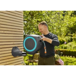 Wandslangenbox RollUp - S - 15m - Blauw - Gardena -Groeniva Verkoopwinkel wandslangenbox rollup s 15m blauw gardena 4 7