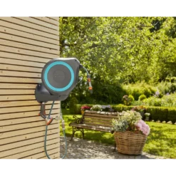 Wandslangenbox RollUp - S - 15m - Blauw - Gardena -Groeniva Verkoopwinkel wandslangenbox rollup s 15m blauw gardena 6 7