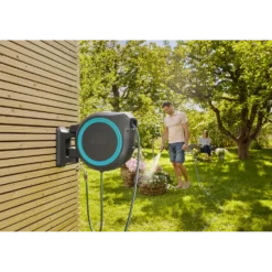 Wandslangenbox RollUp - XL - 35m - Blauw - Gardena -Groeniva Verkoopwinkel wandslangenbox rollup xl 35m blauw gardena 6 6